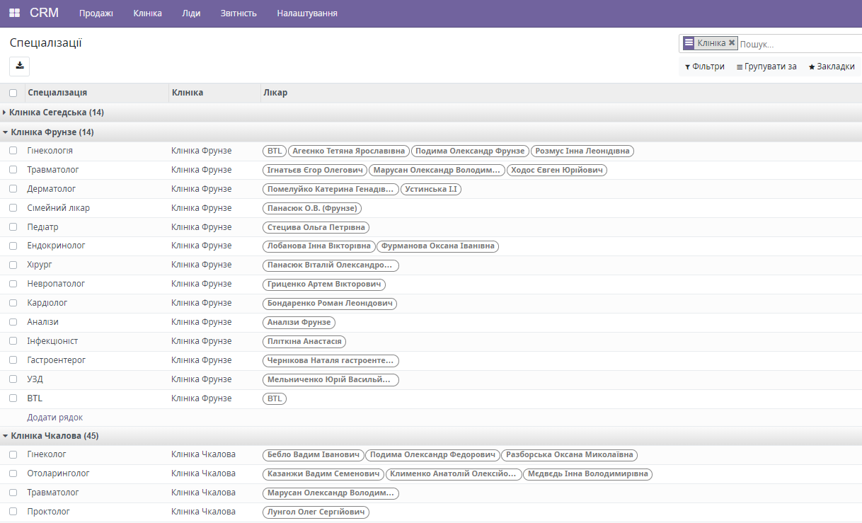 Doctor Specializations